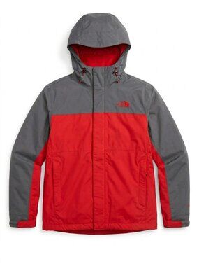 Vintage The North Face HyVent Hooded Jacket Mens M Red Gray Outdoor Shell